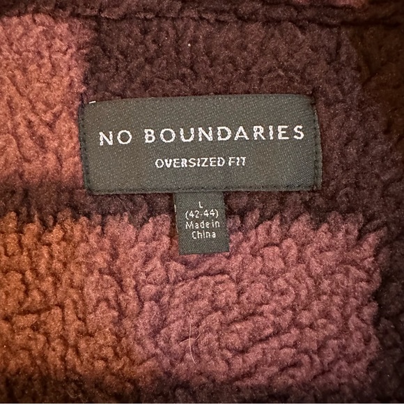 No Boundaries Women’s Fleece Zip up Oversized Large - Picture 5 of 6
